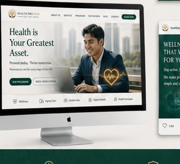 Health Pro Plus desktop website mockup